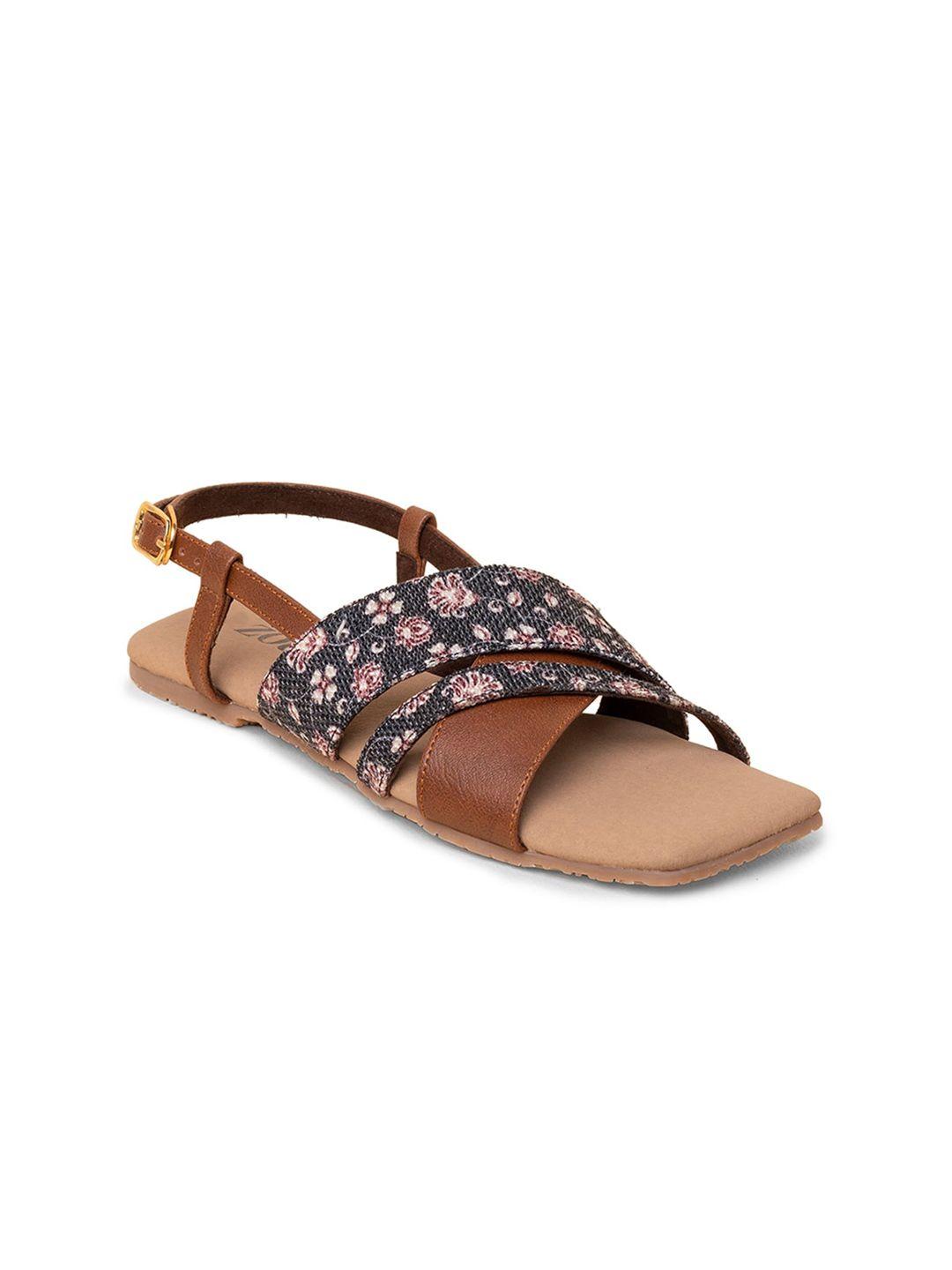 zouk women printed open toe flats