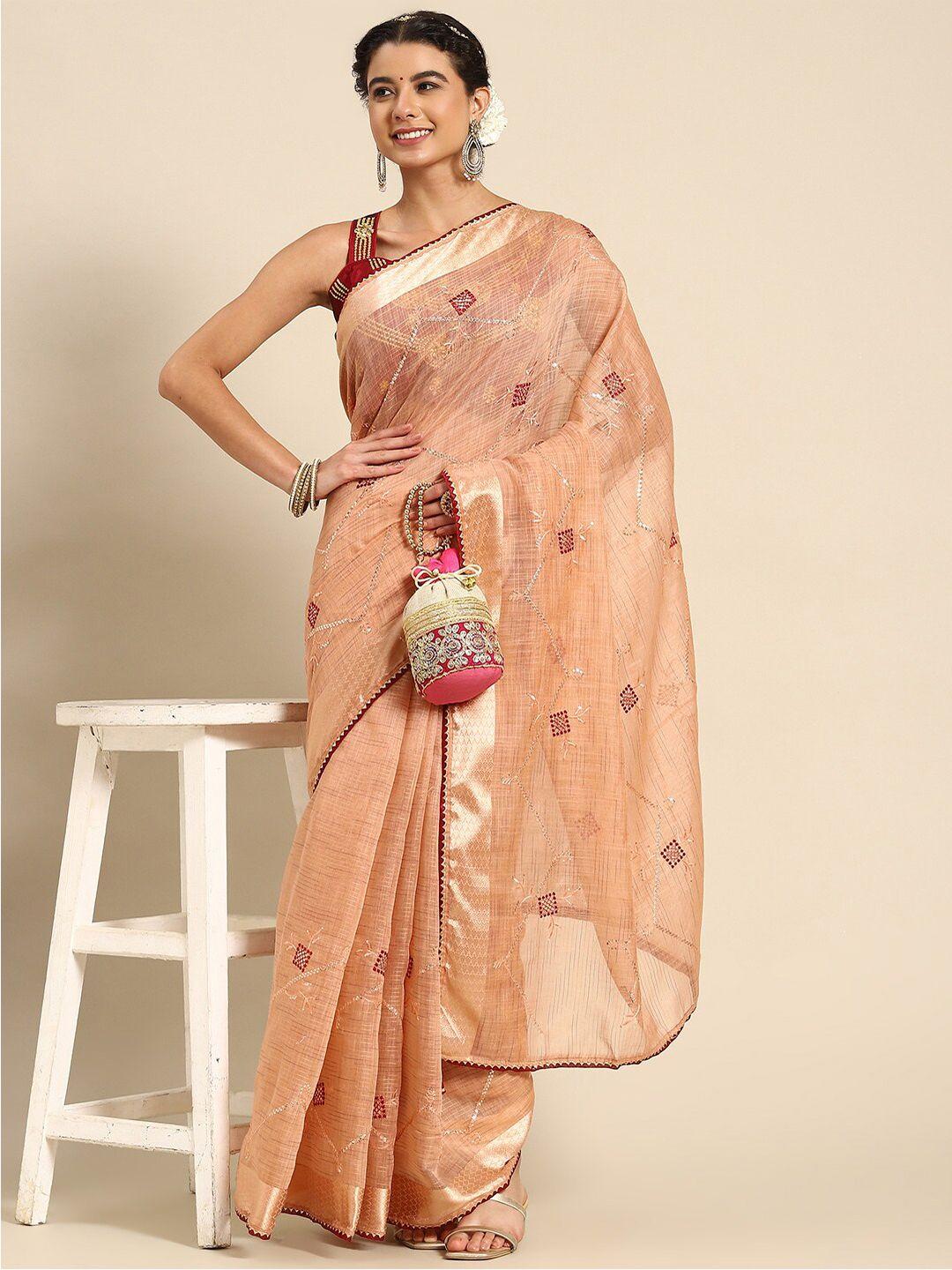 mitera floral zari saree