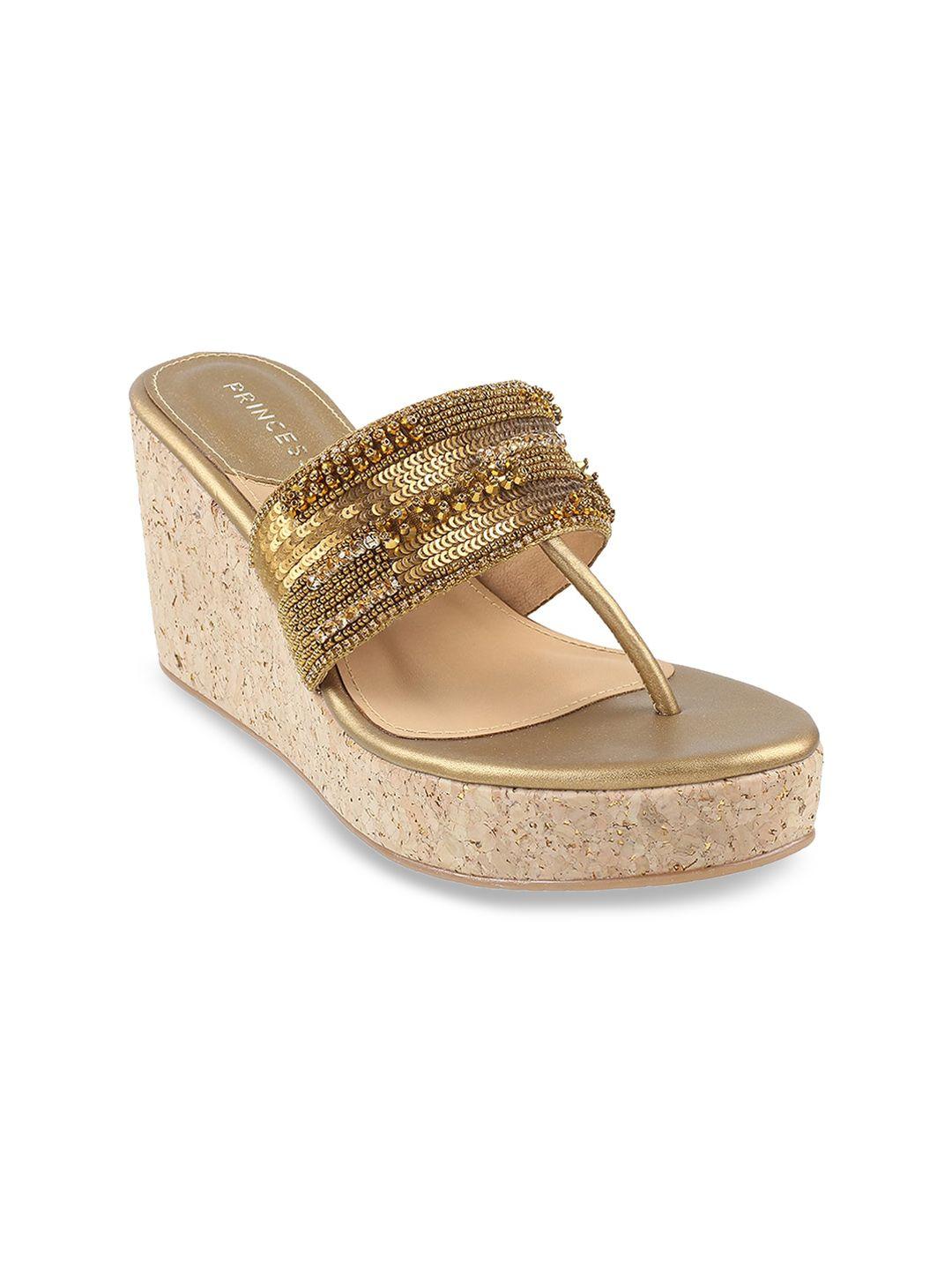 metro embellished wedge heels