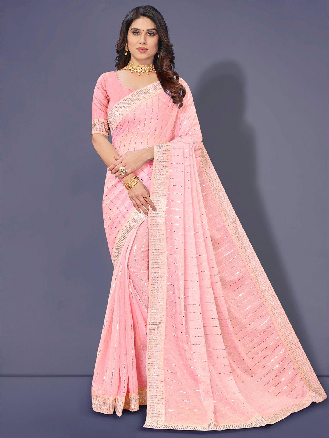 trendmalls embellished beads and stones saree