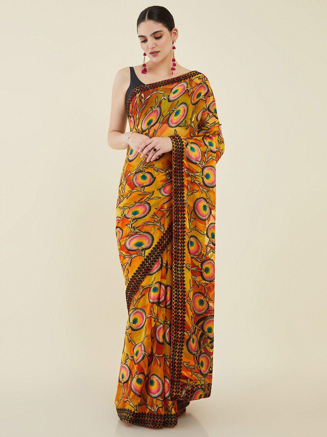 soch floral printed saree