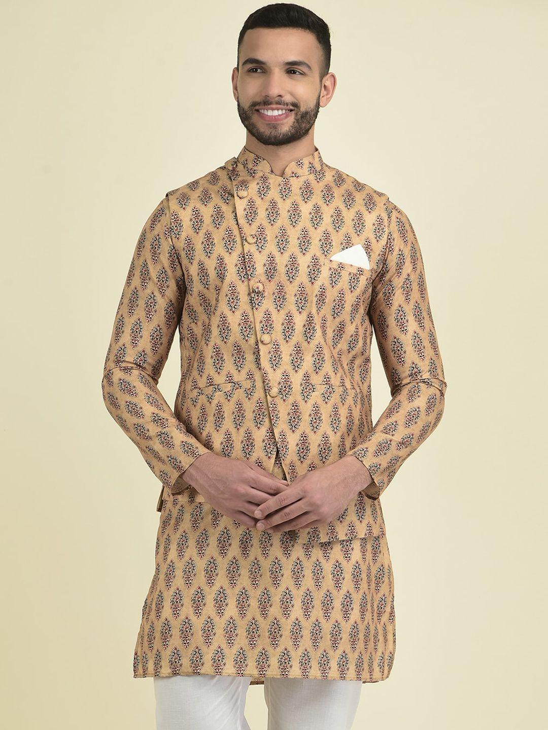 deyann men ethnic motifs printed kurta with pyjamas