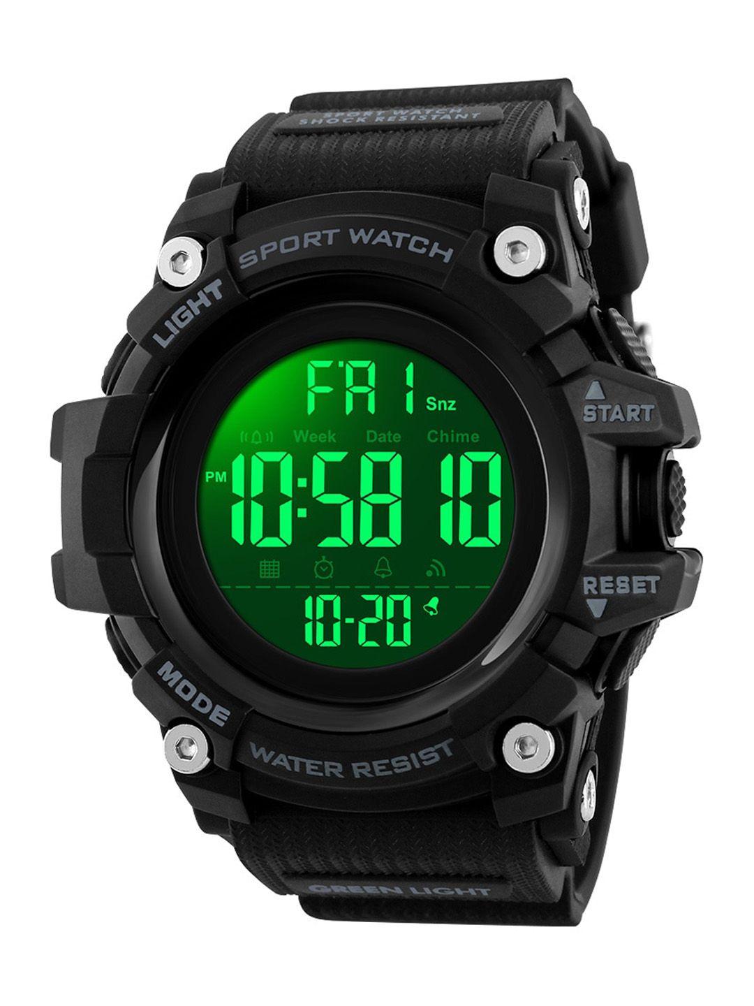 skmei men dial & black straps digital watch