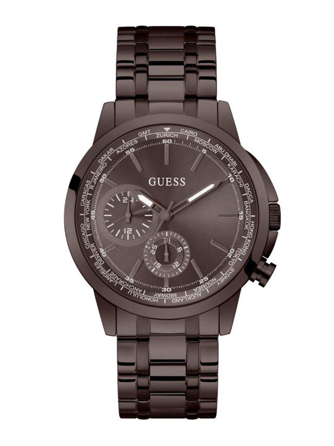 guess men stainless steel bracelet style straps analogue watch gw0490g5