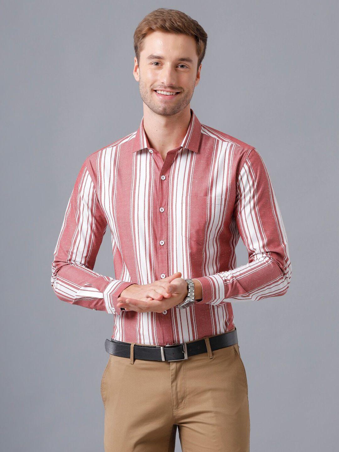 yovish men smart slim fit vertical striped formal cotton shirt