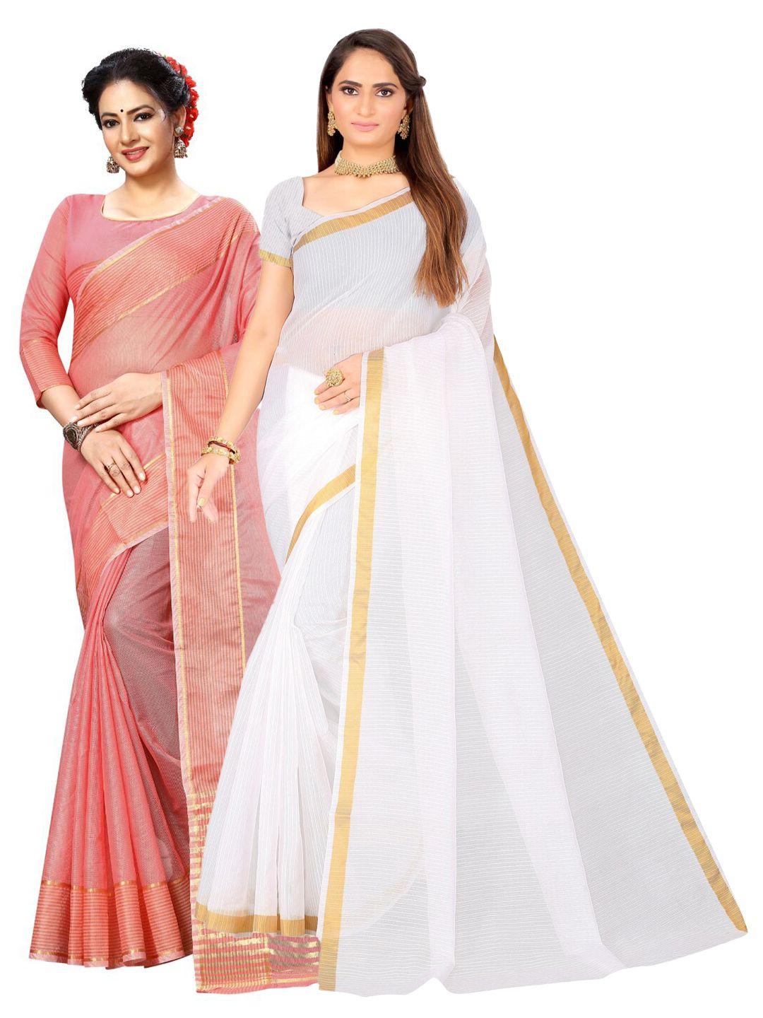 florence pack of 2 zari ilkal saree