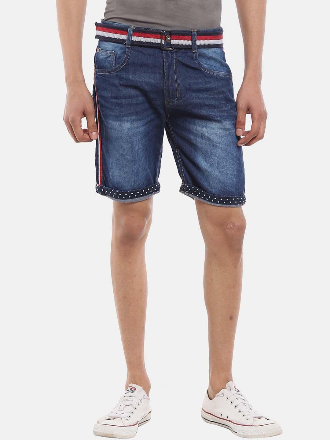 v-mart men washed cotton denim shorts