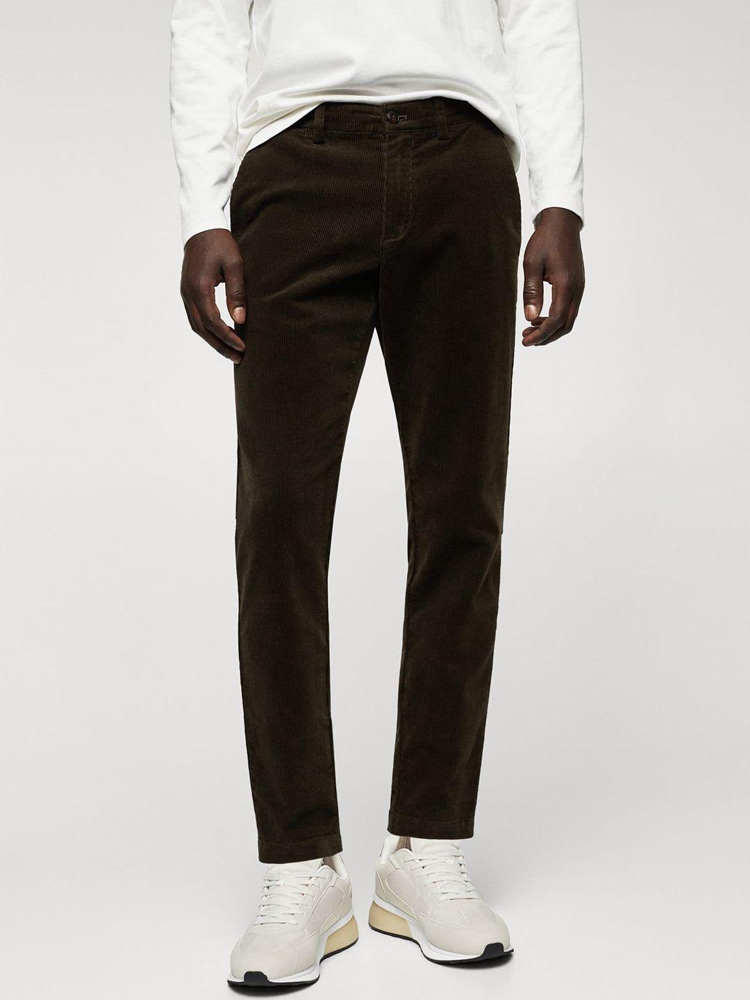 mango man solid tapered fit corduroy sustainable trousers