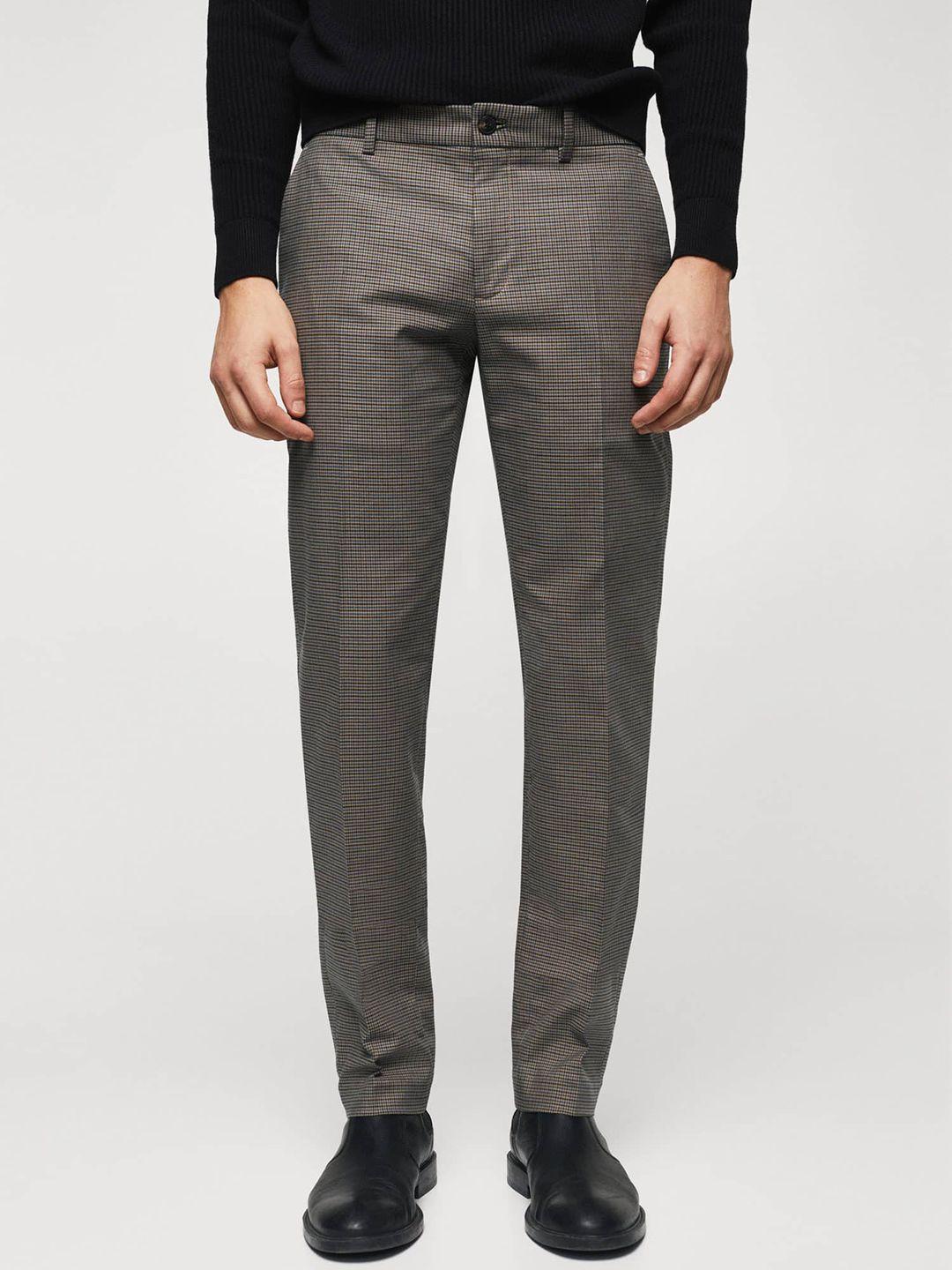 mango man slim fit houndstooth slim fit trousers