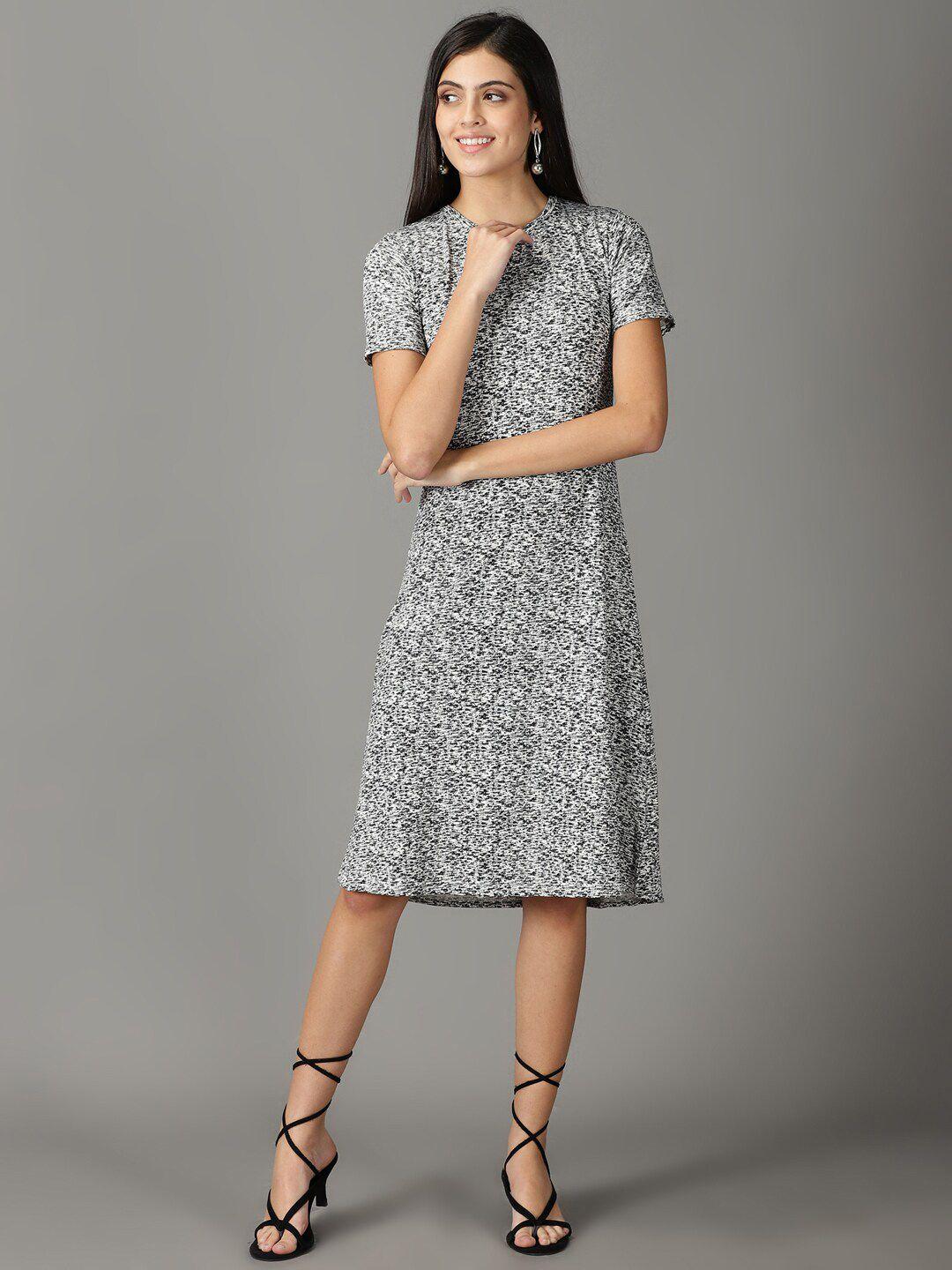 showoff a-line midi cotton dress