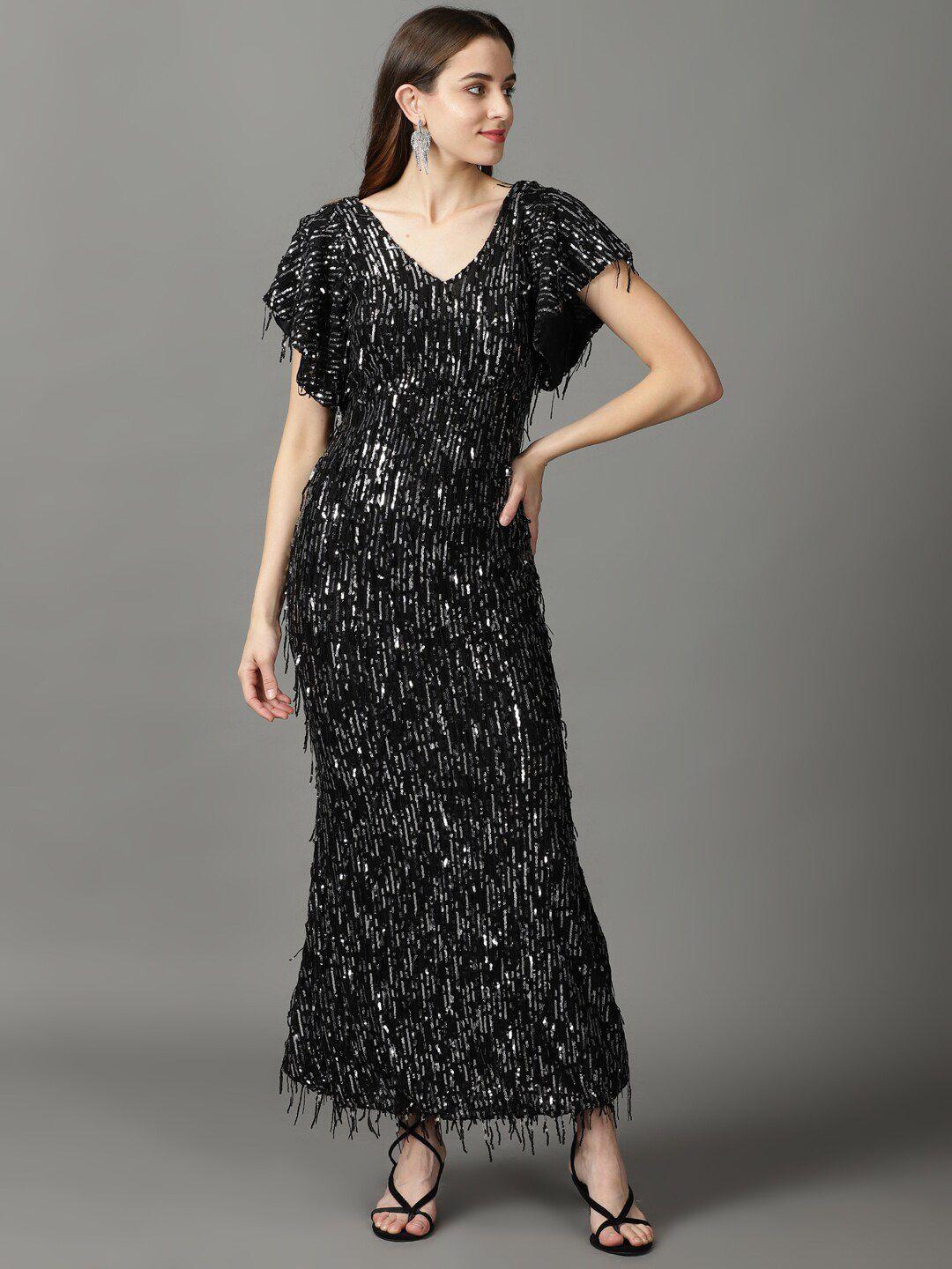 showoff embellished sheath maxi dress