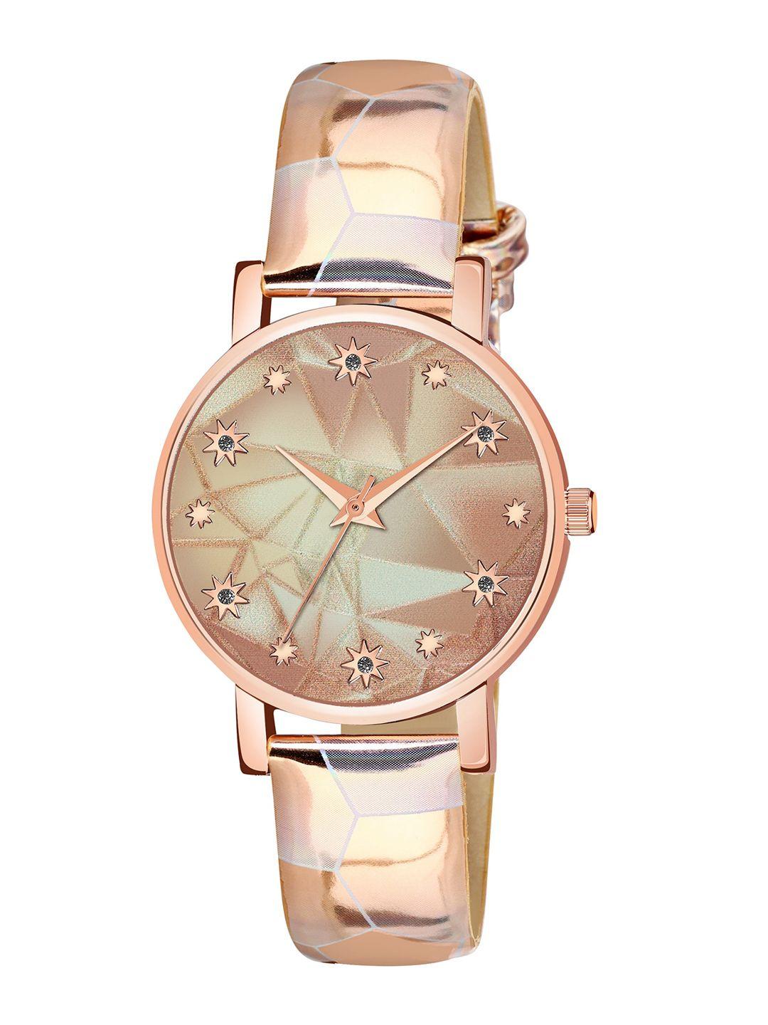 cero women brass embellished dial & analogue watch