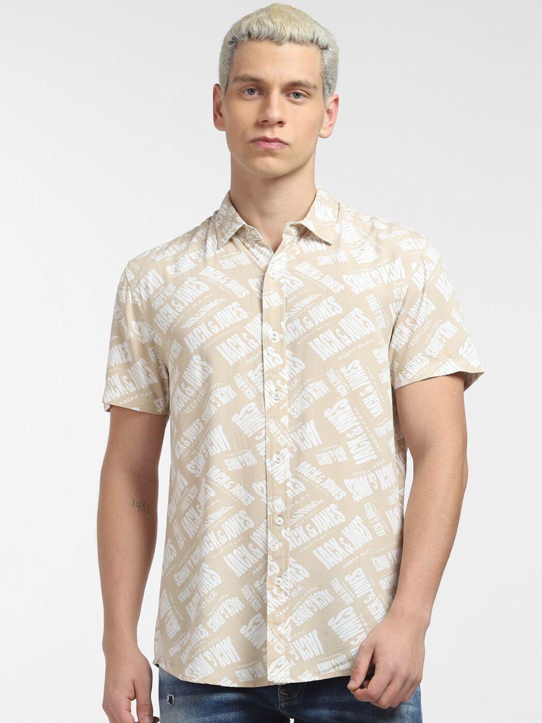 jack & jones men printed casual shirt