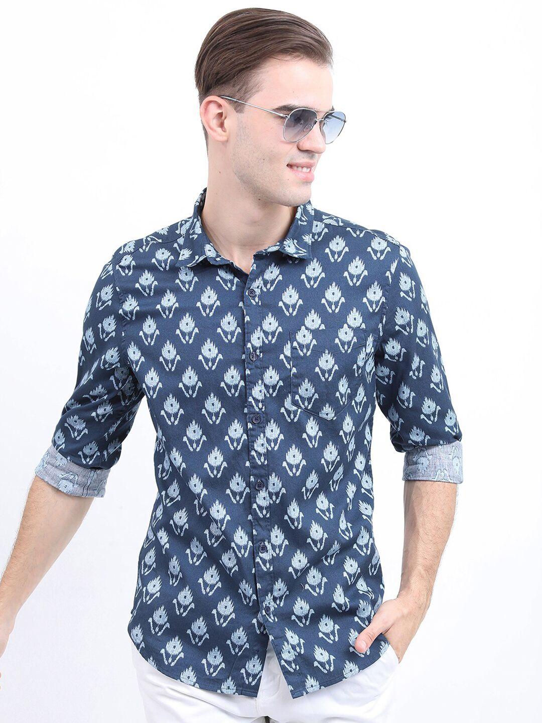 ketch men slim fit printed casual cotton shirt