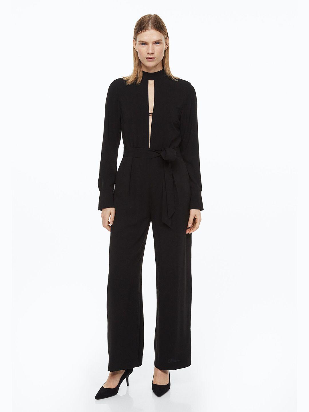 h&m women tie-belt jumpsuit