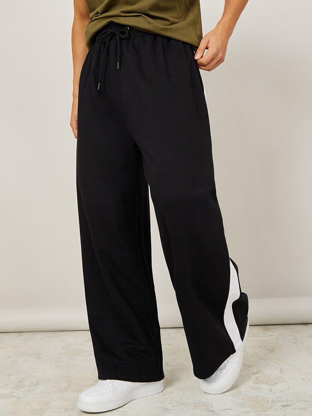 styli pure cotton wide leg track pants