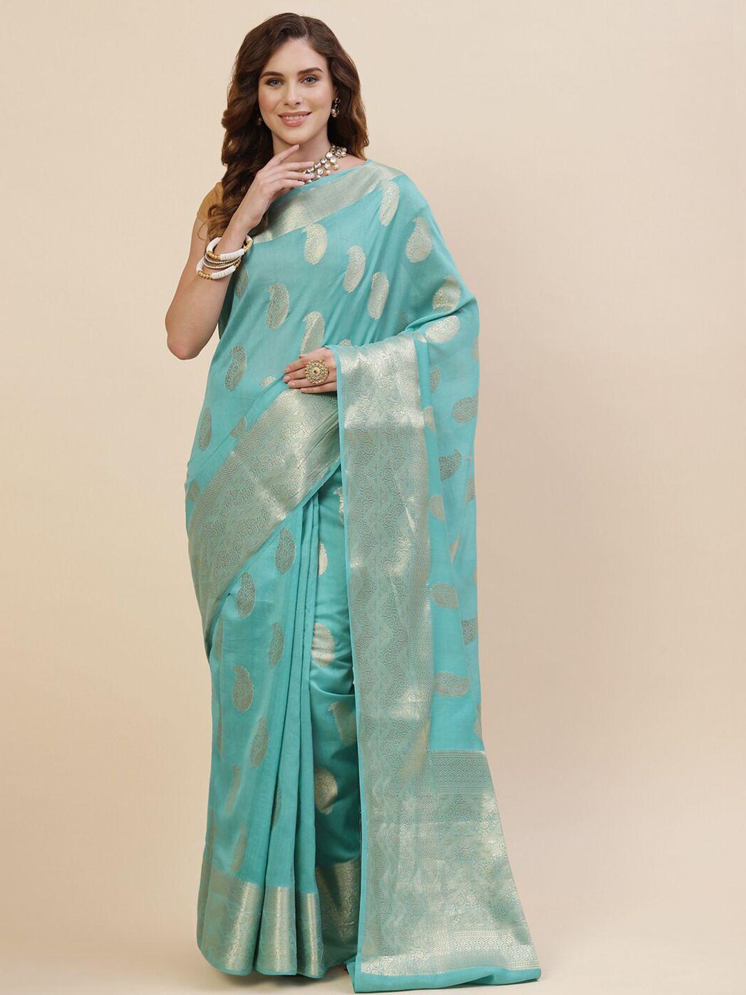 meena bazaar paisley zari saree