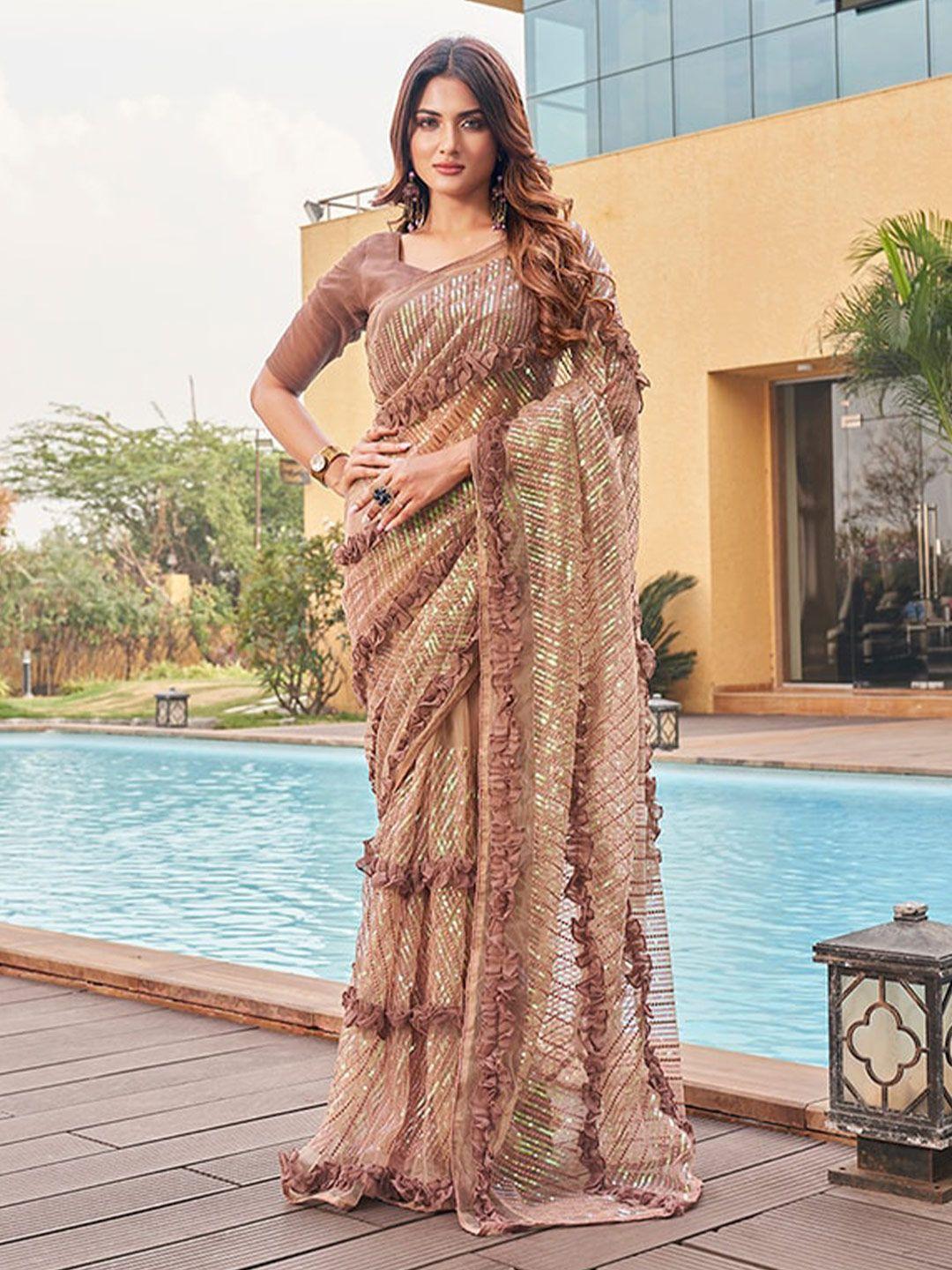 tikhi imli embellished net saree