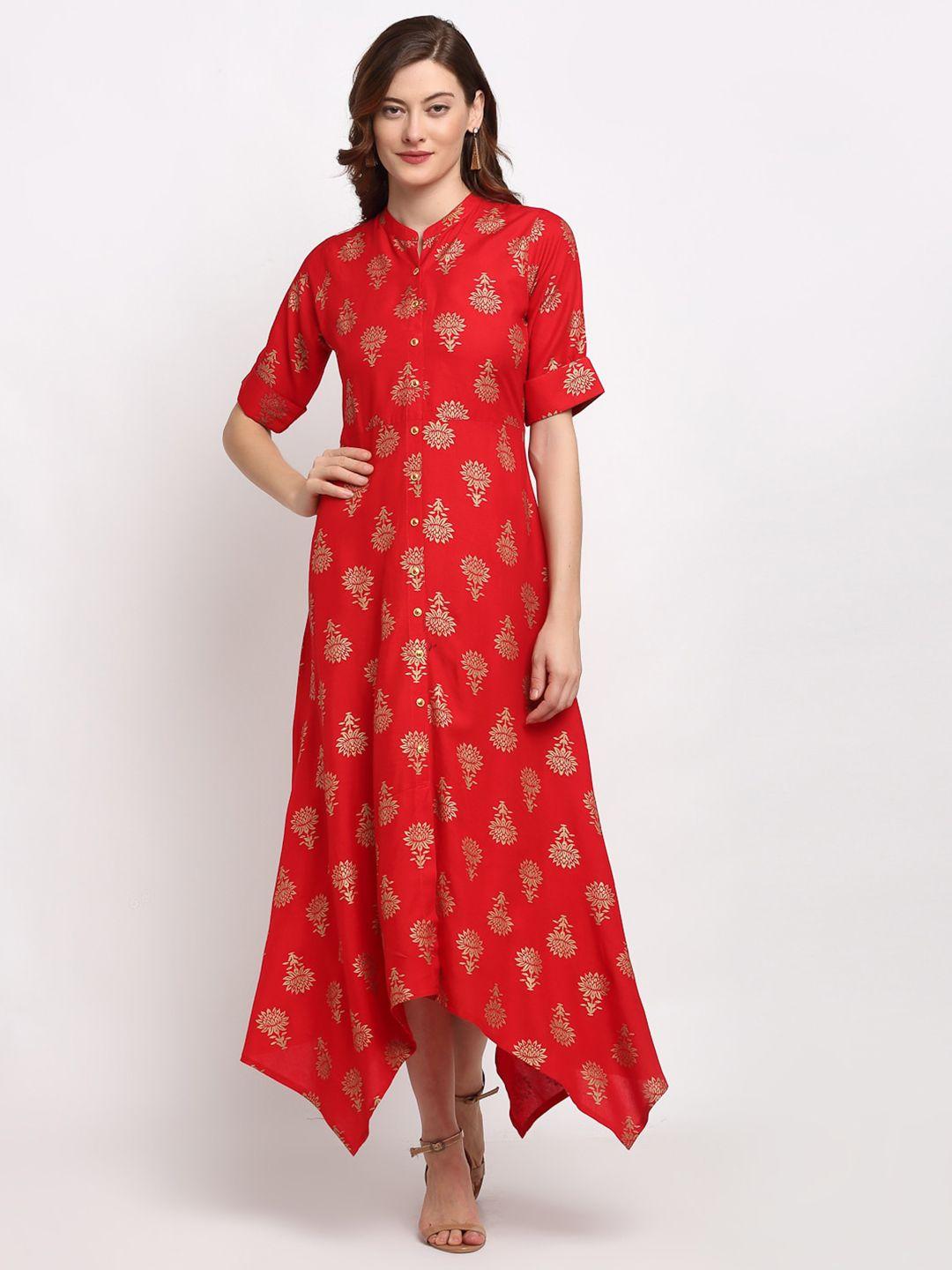 lovely lady ethnic motifs ethnic a-line midi dress