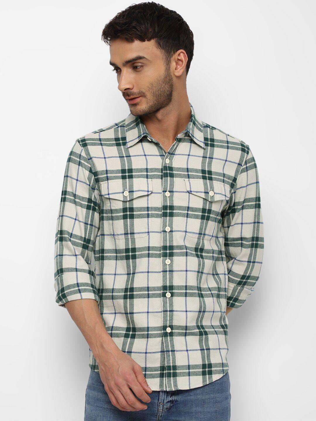 american eagle outfitters men tartan checks casual pure cotton shirt