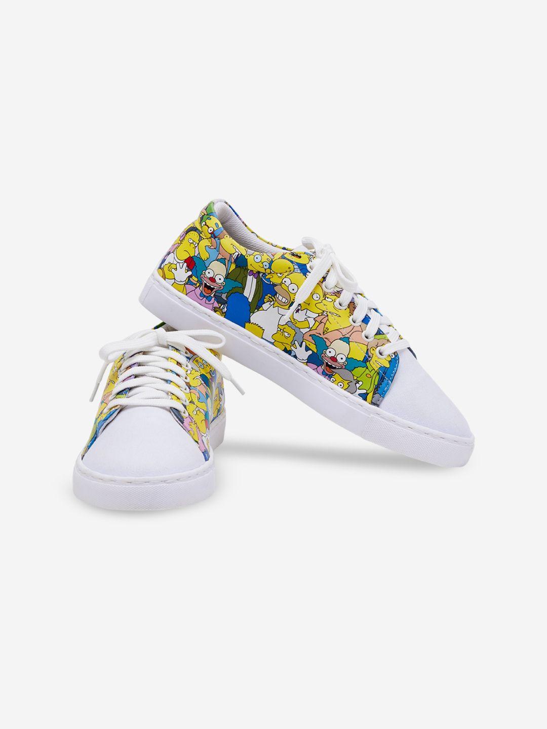 the souled store women the simpsons printed canvas sneakers