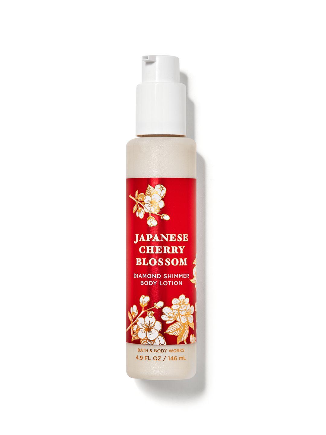 bath & body works japanese cherry blossom diamond shimmer body lotion - 146 ml