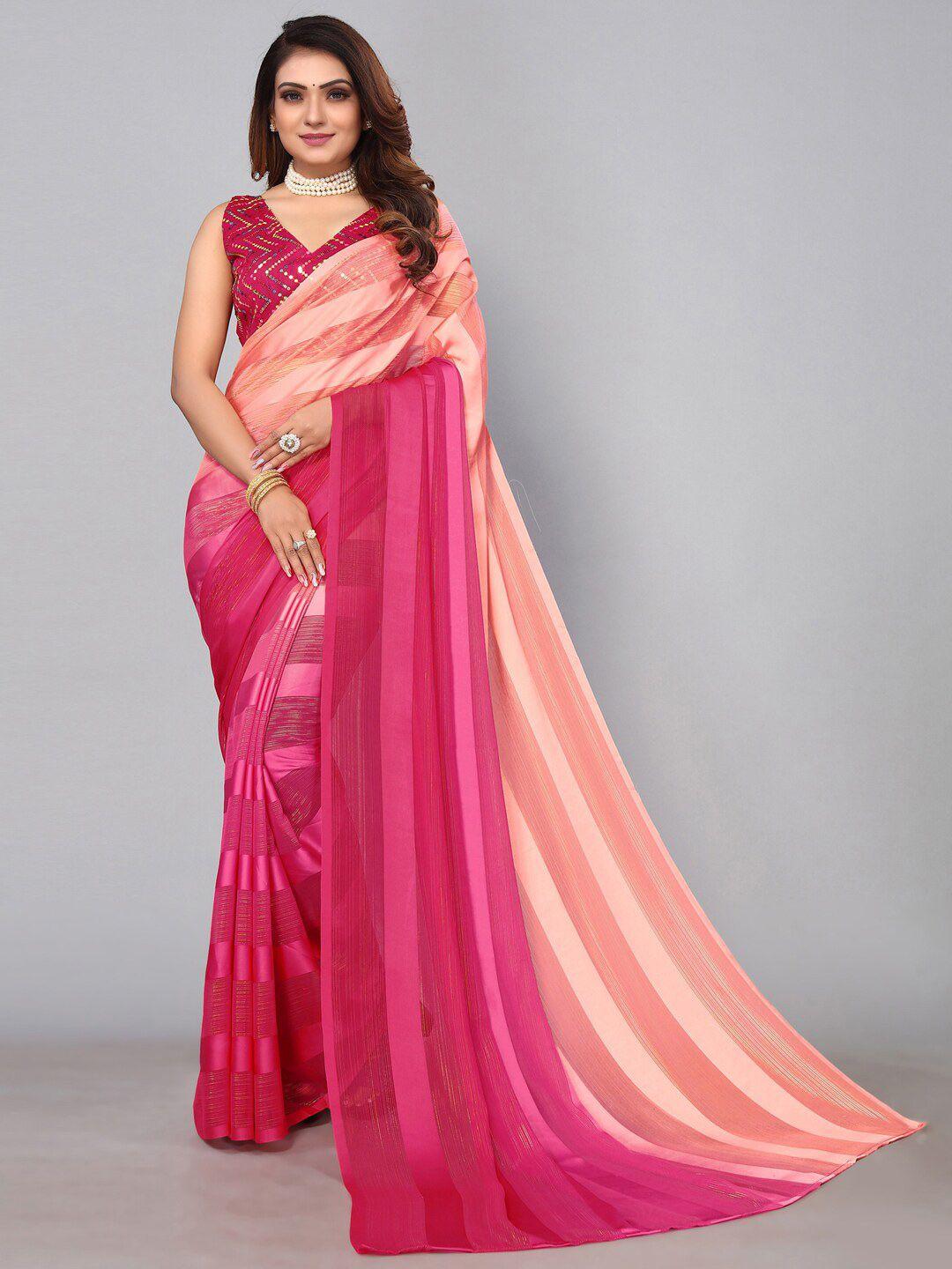 mitera patta with zari stripes sequinned saree