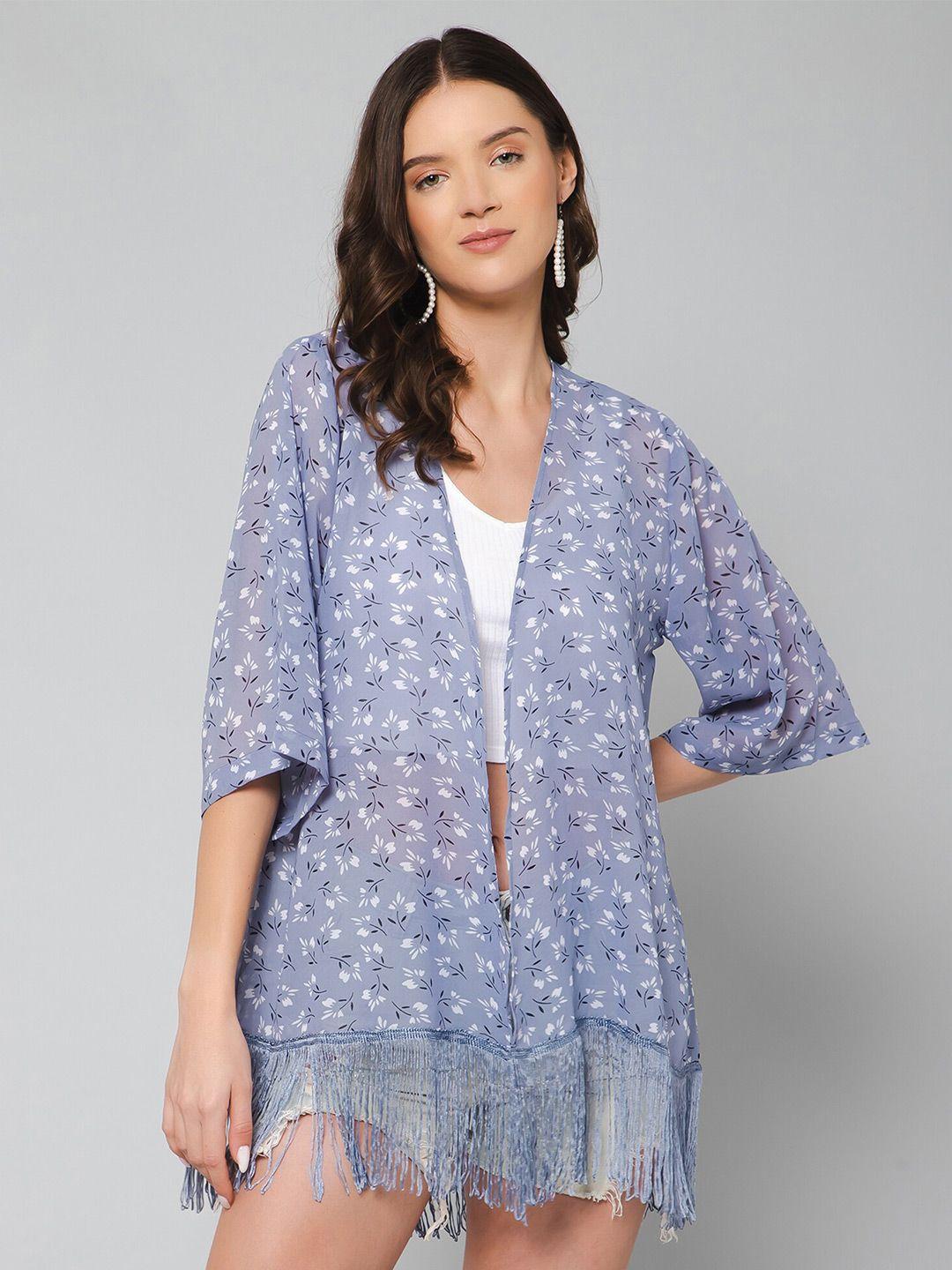 purys women floral printed open front shrug