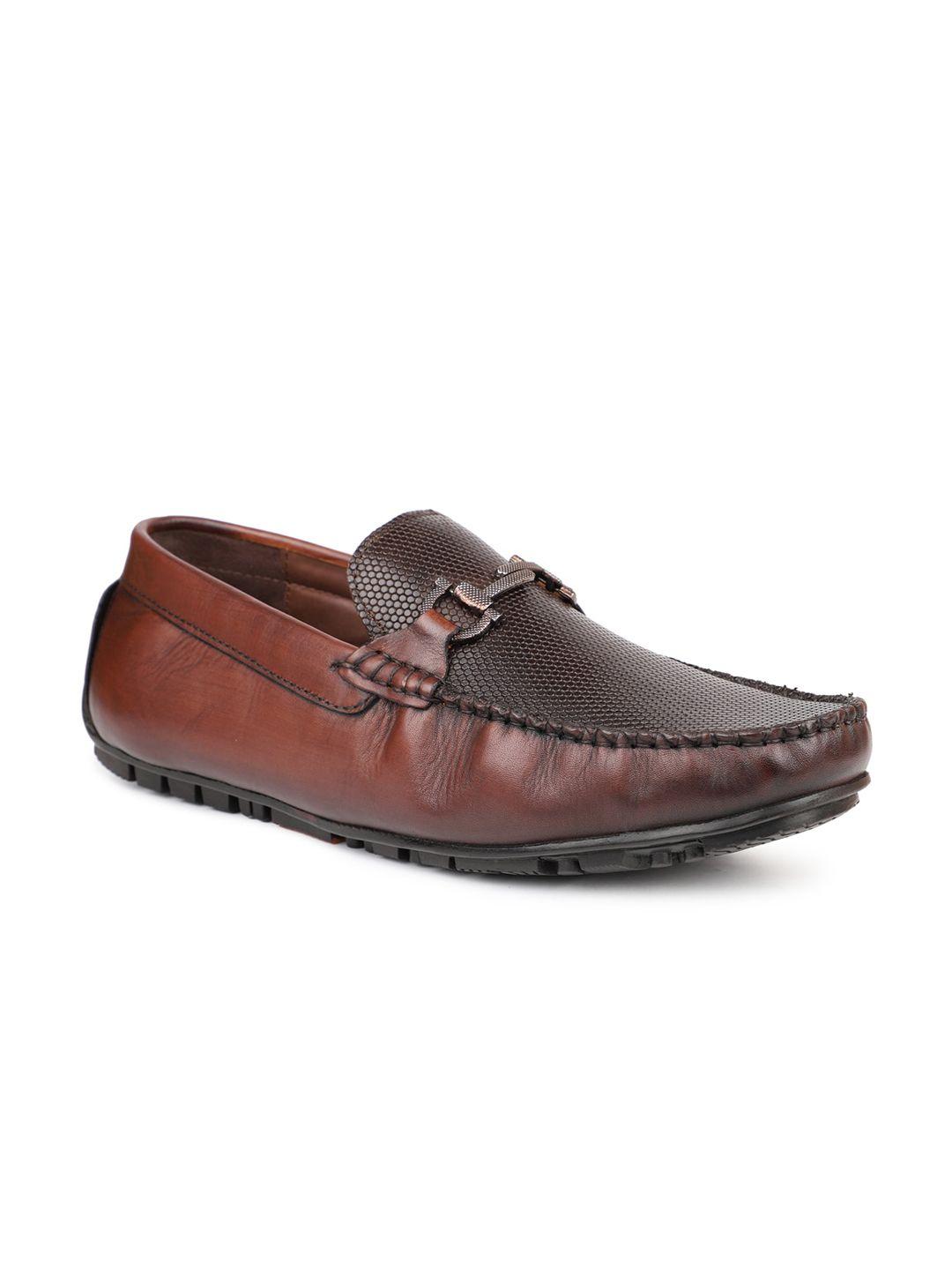 atesber men textured leather loafers