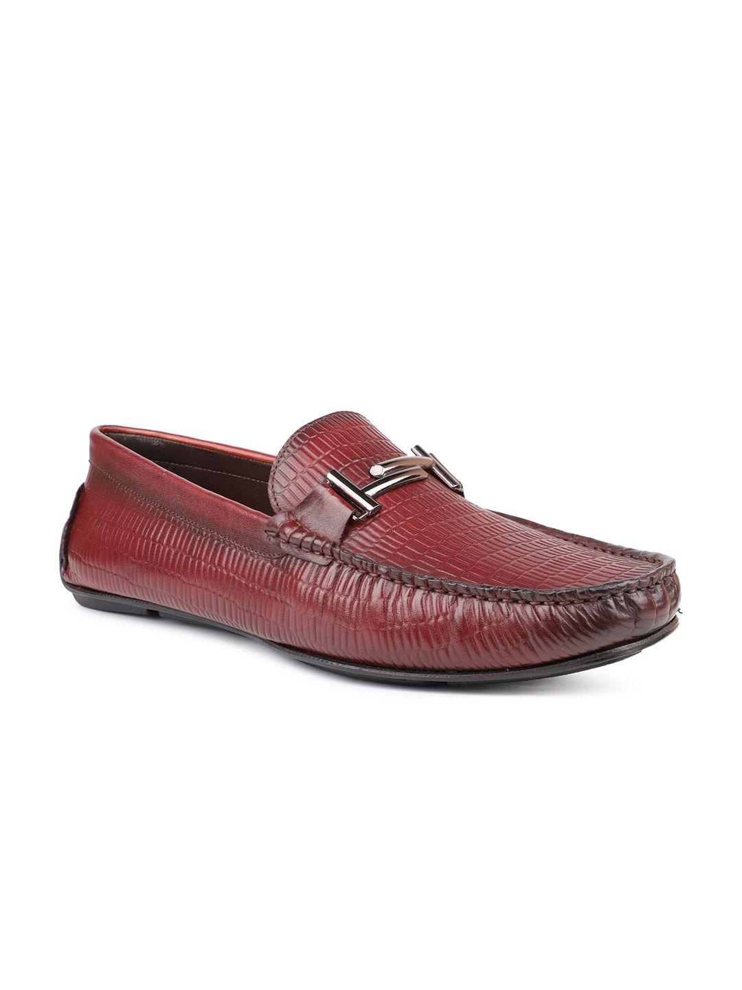 atesber men textured leather loafers