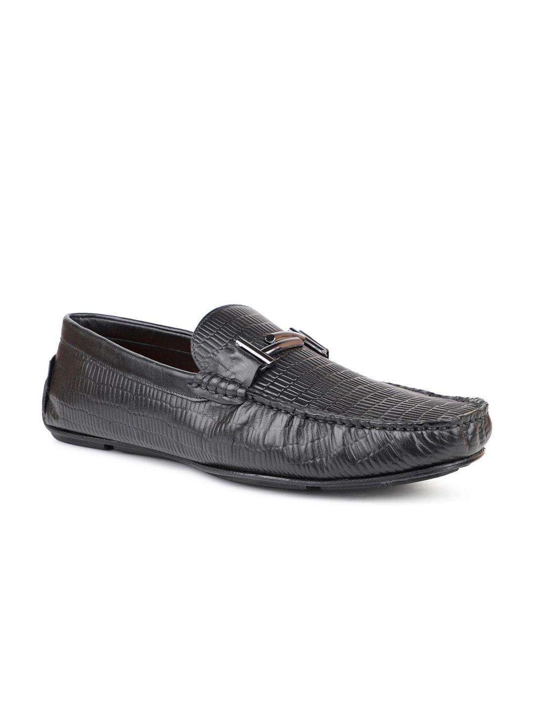 atesber men textured leather loafers