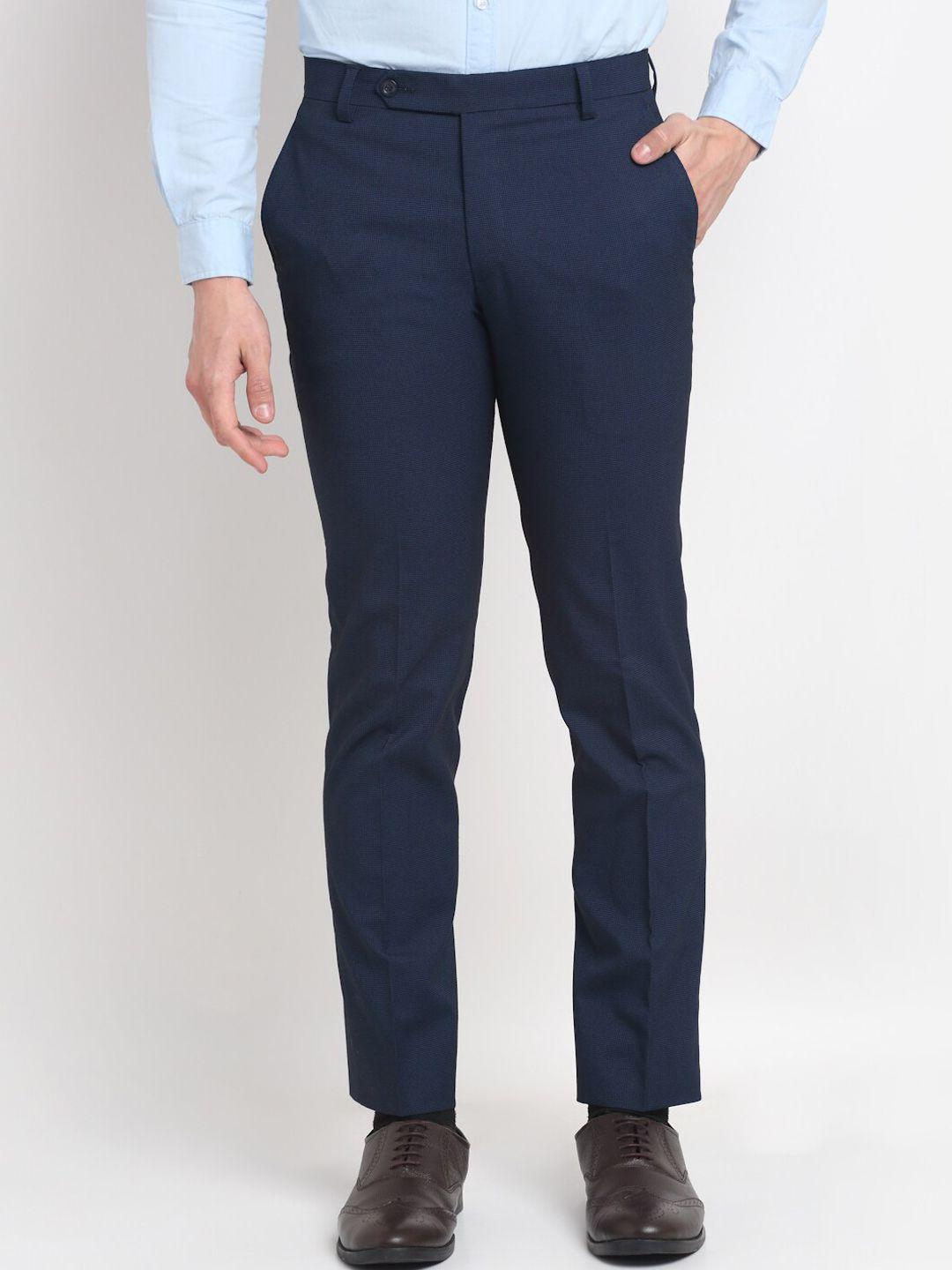 ennoble men smart tapered fit easy wash trousers