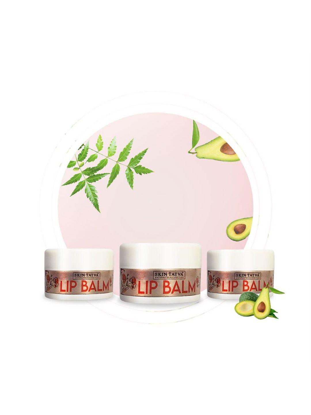 skin tatva set of 3 moisturizing avocado lip balm with almond & aloe vera - 15ml each