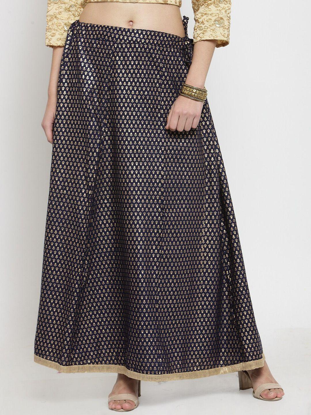 clora creation ethnic printed flared maxi skirt