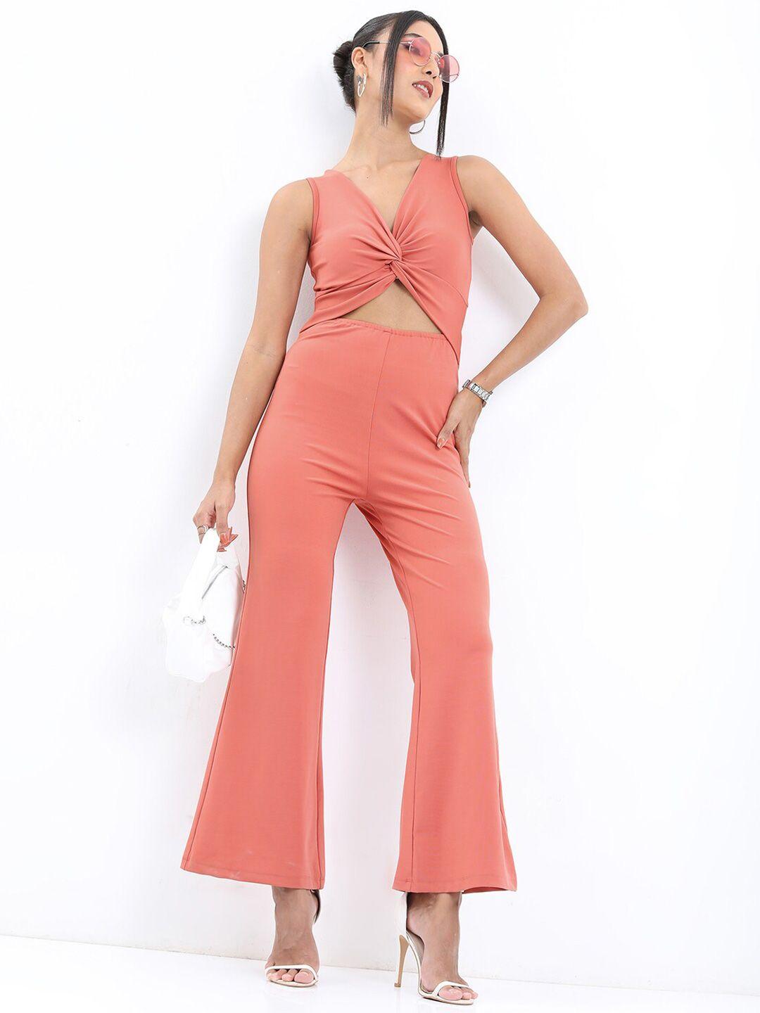 ketch v-neck sleeveless cut out basic jumpsuit