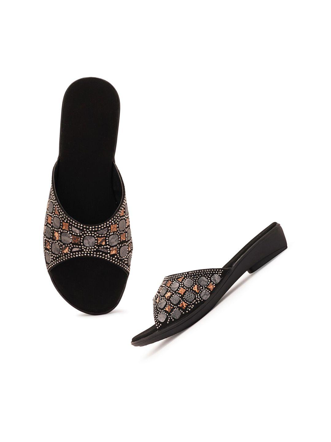 style shoes women embellished ethnic open toe flats