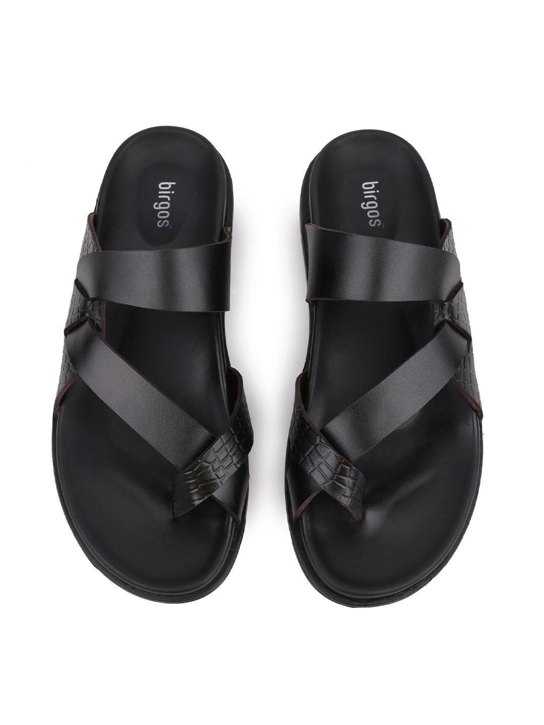 birgos men leather slip-on comfort sandals