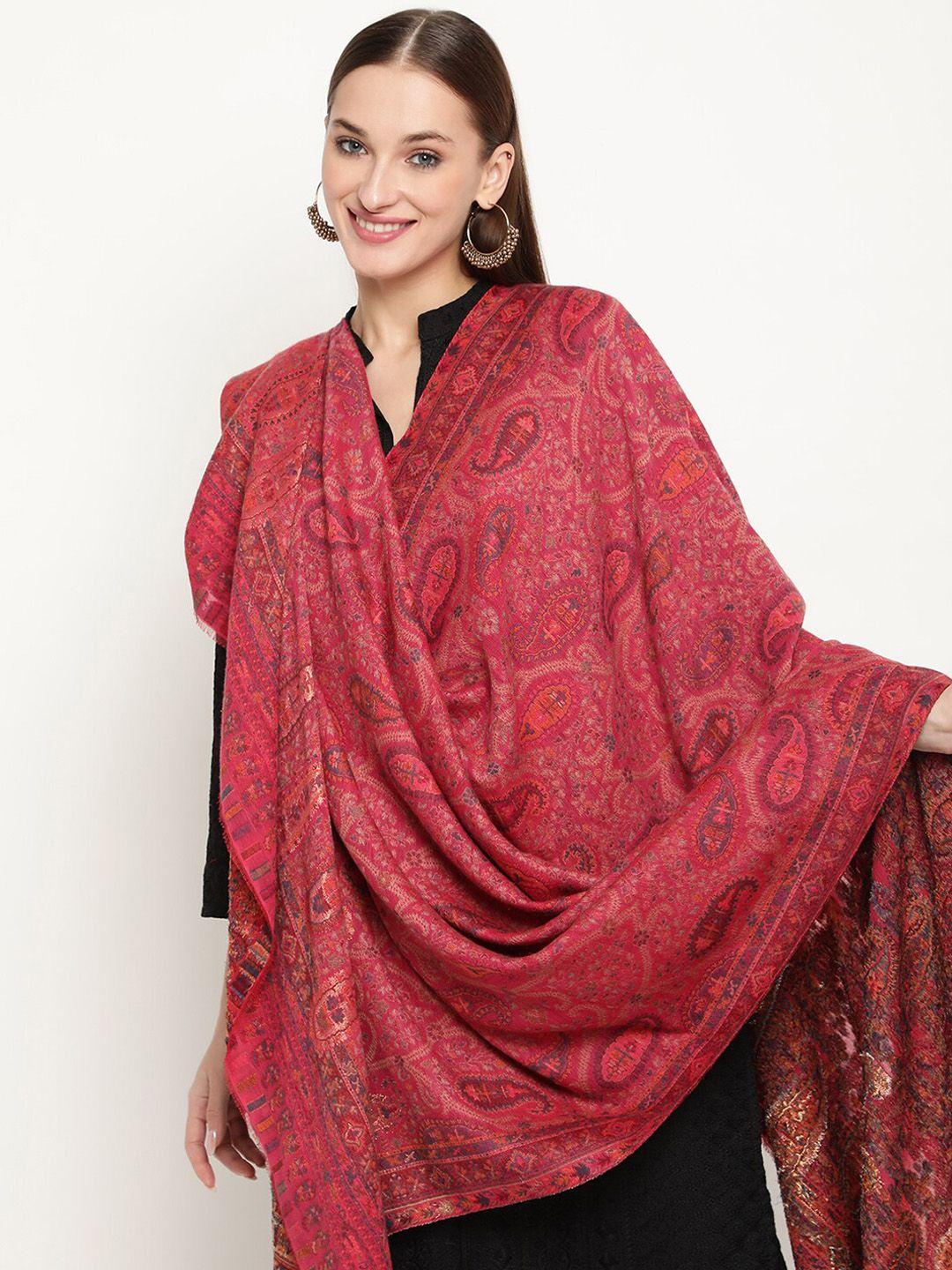 la vastraa women paisley zari woven pure wool shawl