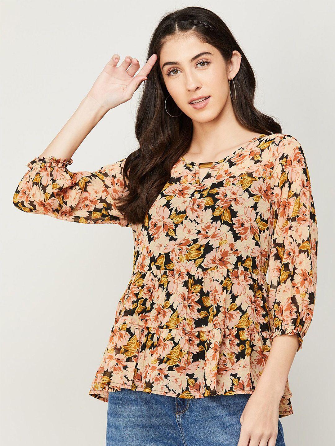 code by lifestyle floral printed top