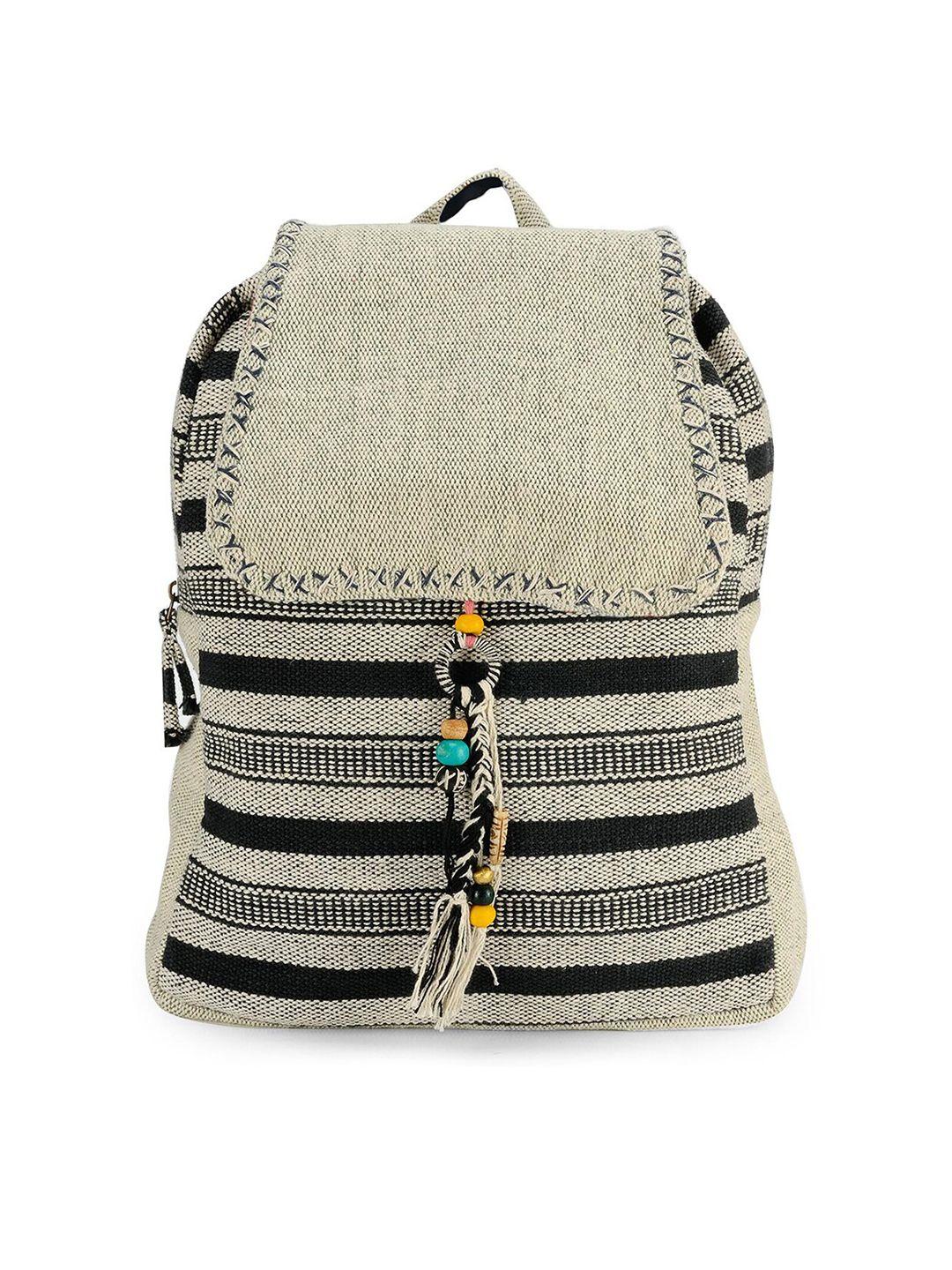 the house of tara women striped tasselled backpack