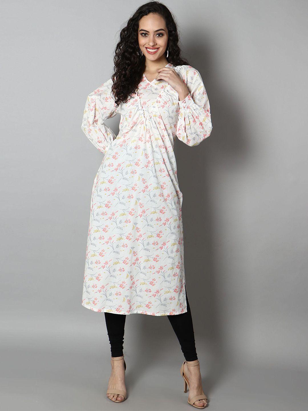 see designs women floral printed cotton kurta