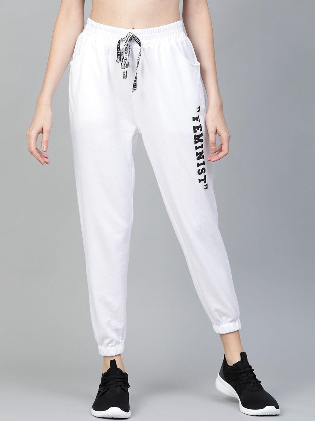 hubberholme women typogrophy printed slim fit jogger