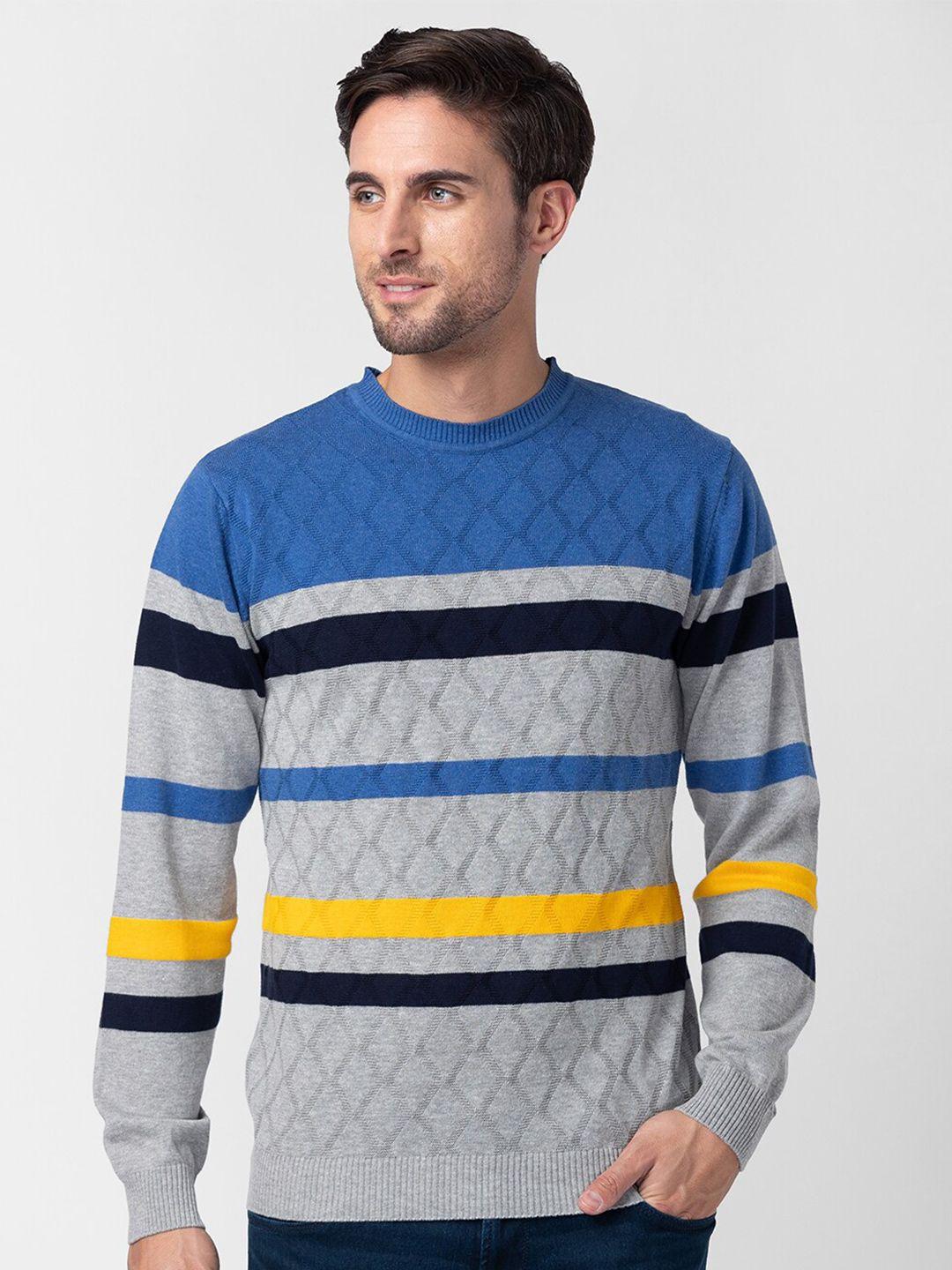 globus men striped cotton pullover