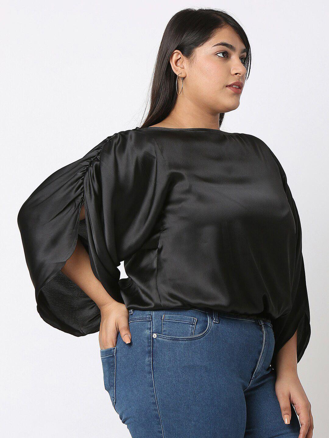 curves by mish plus size slit sleeves top