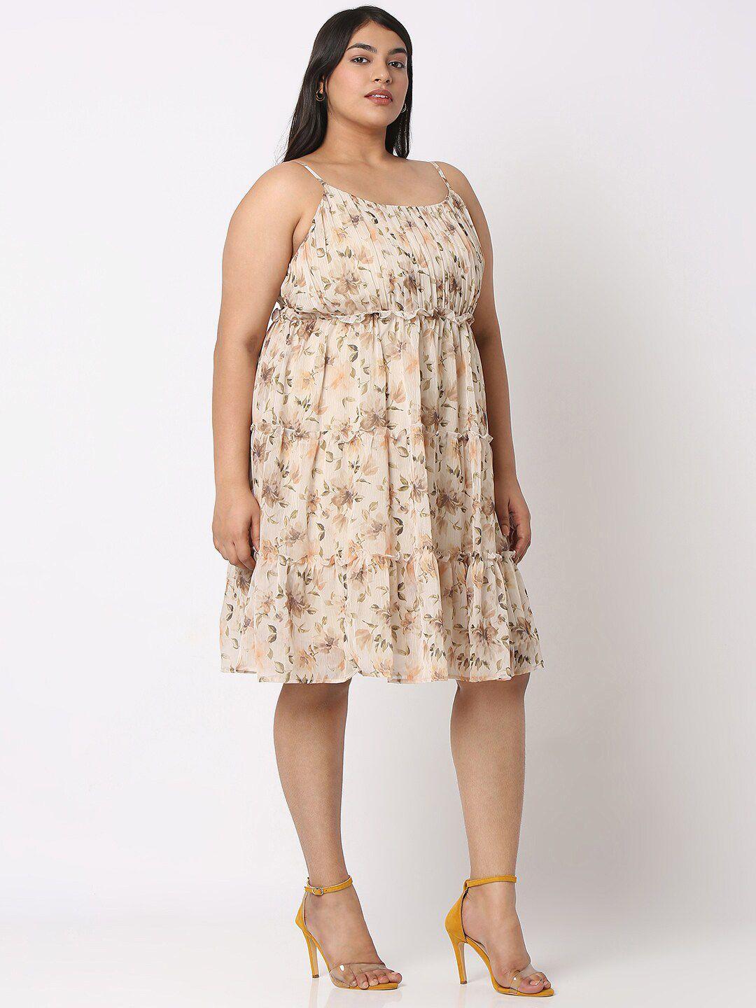 curves by mish plus size shoulder straps floral dress