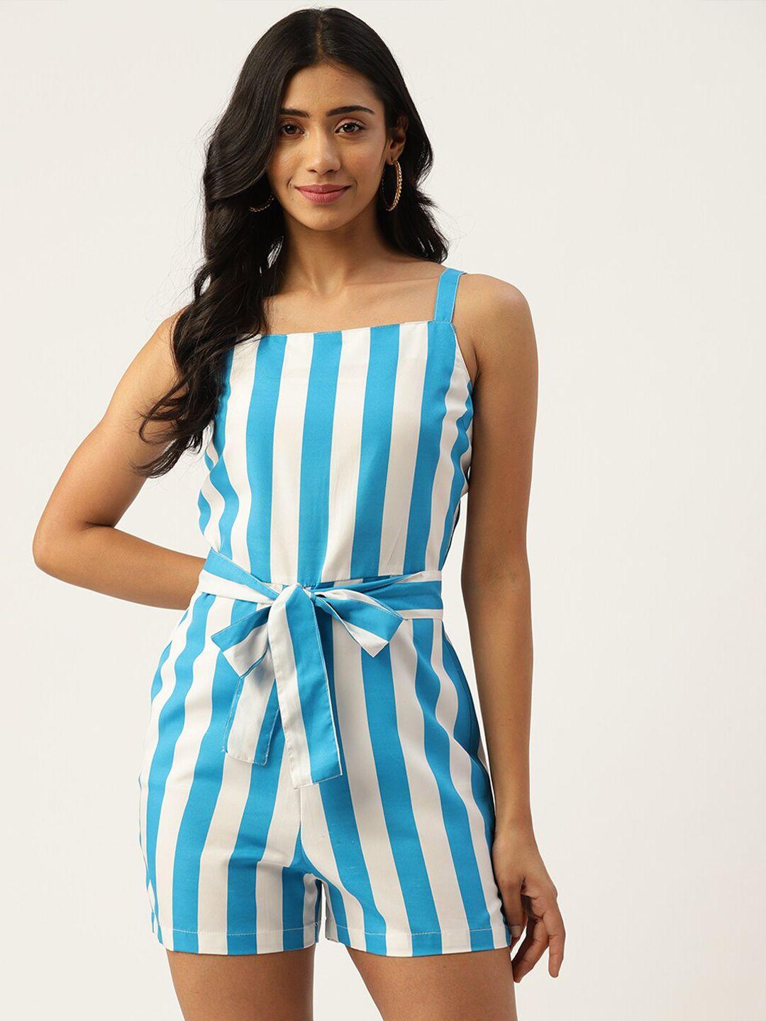 sirikit striped waist tie-up jumpsuit