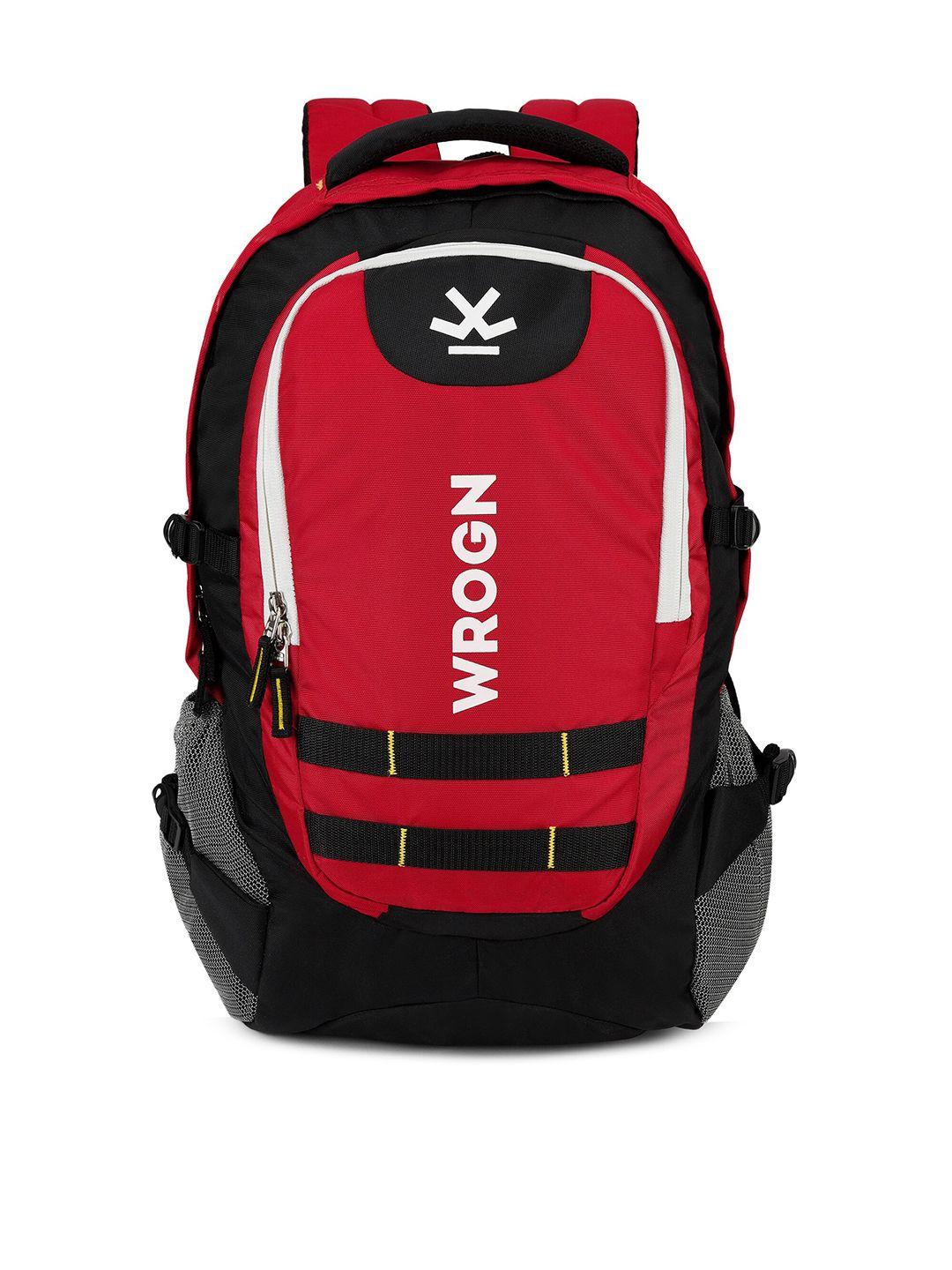 wrogn typography backpack with reflective strip