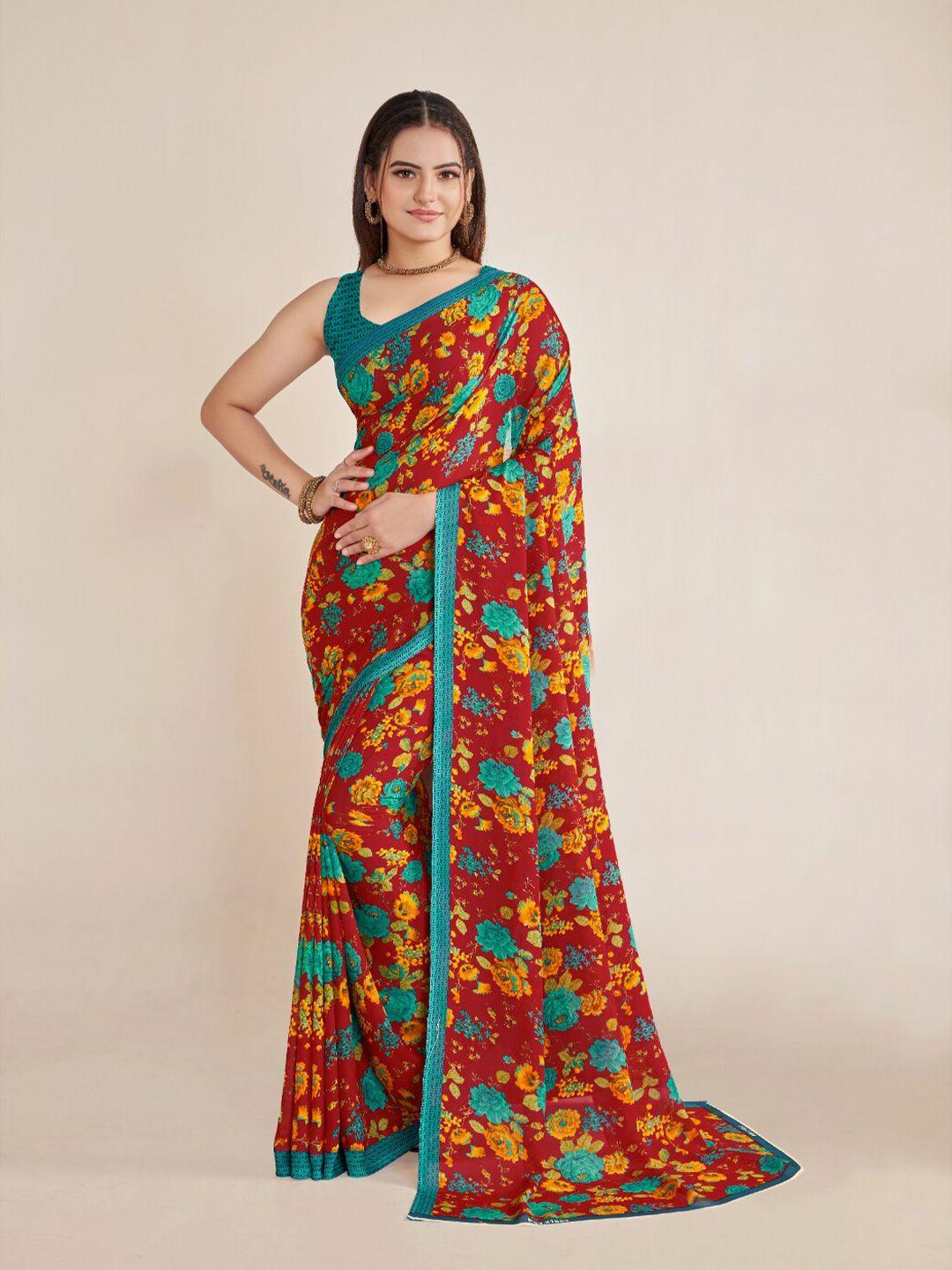 ambuja international floral saree