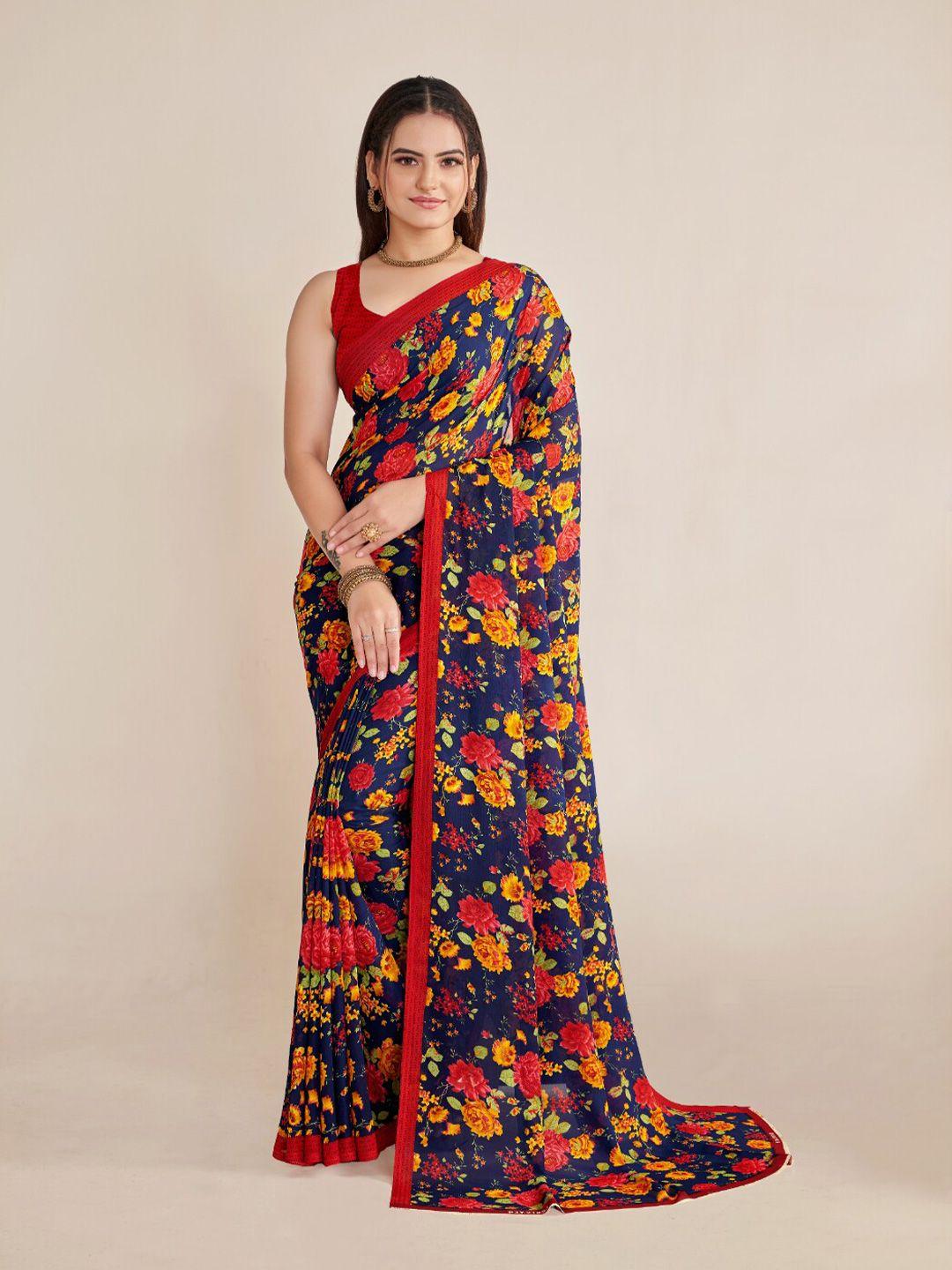 ambuja international  floral saree