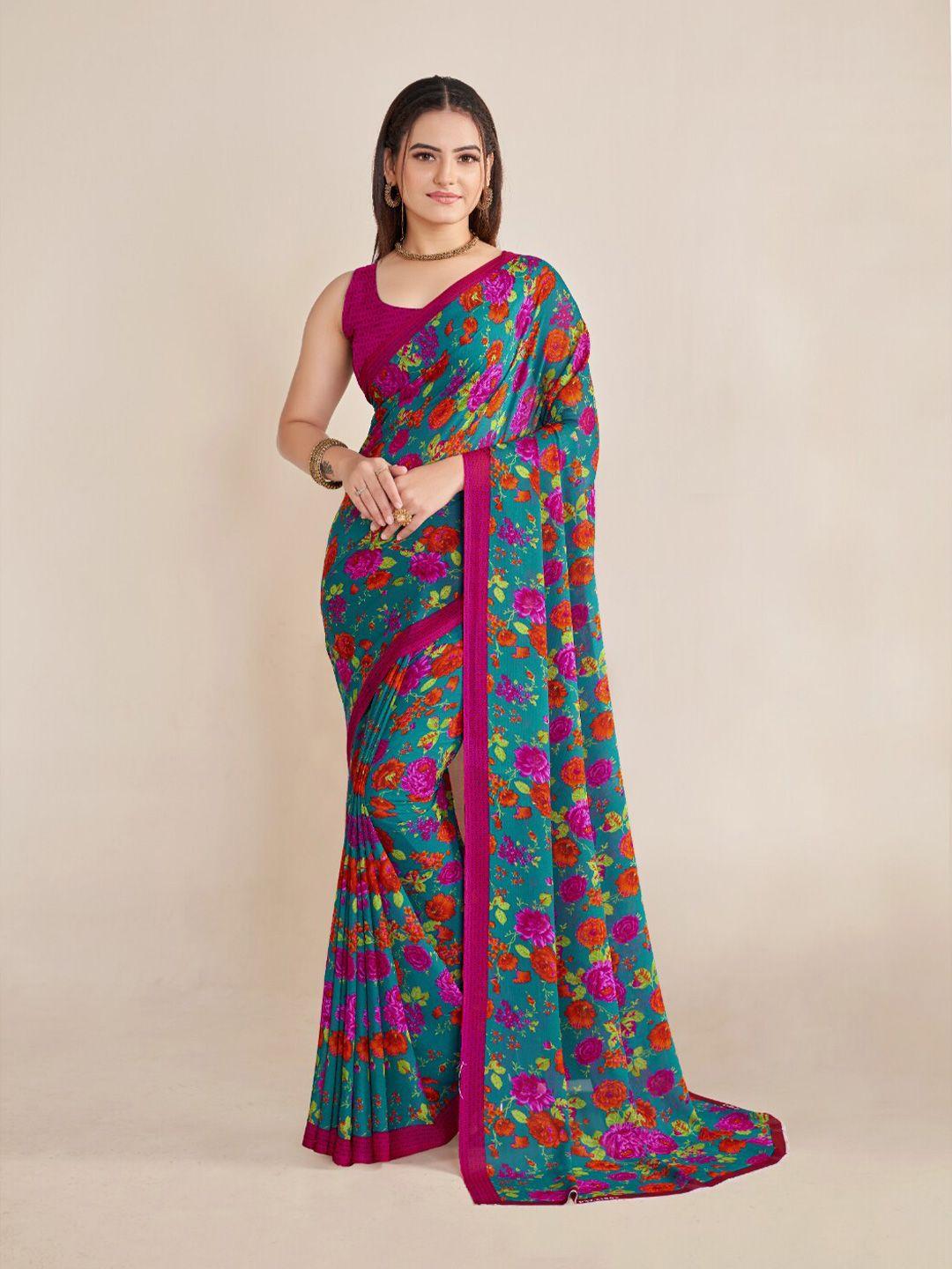 ambuja international  floral saree